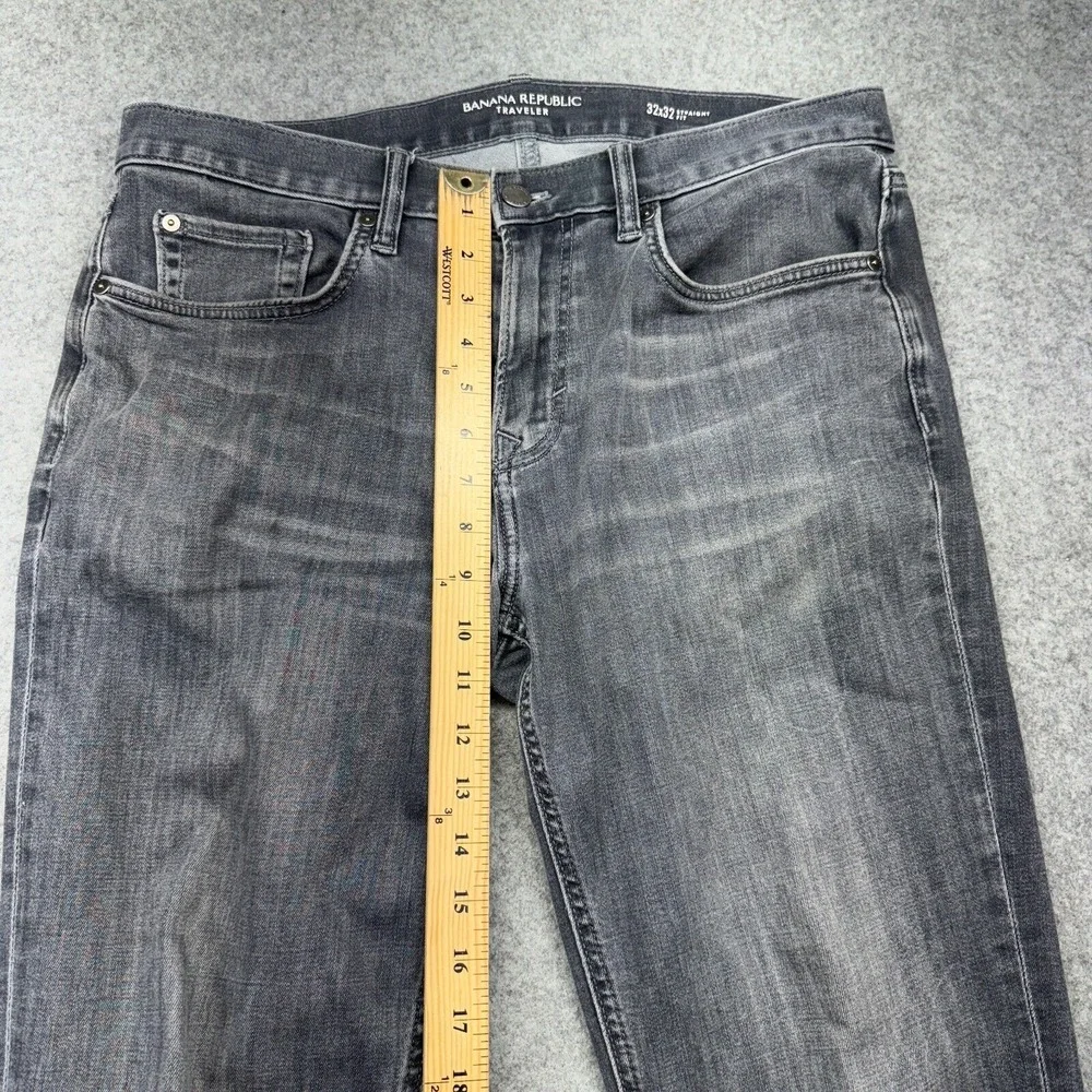 Banana Republic Traveler Jeans 32x29 Gray Straight Fit Stretch‎ Soft Denim